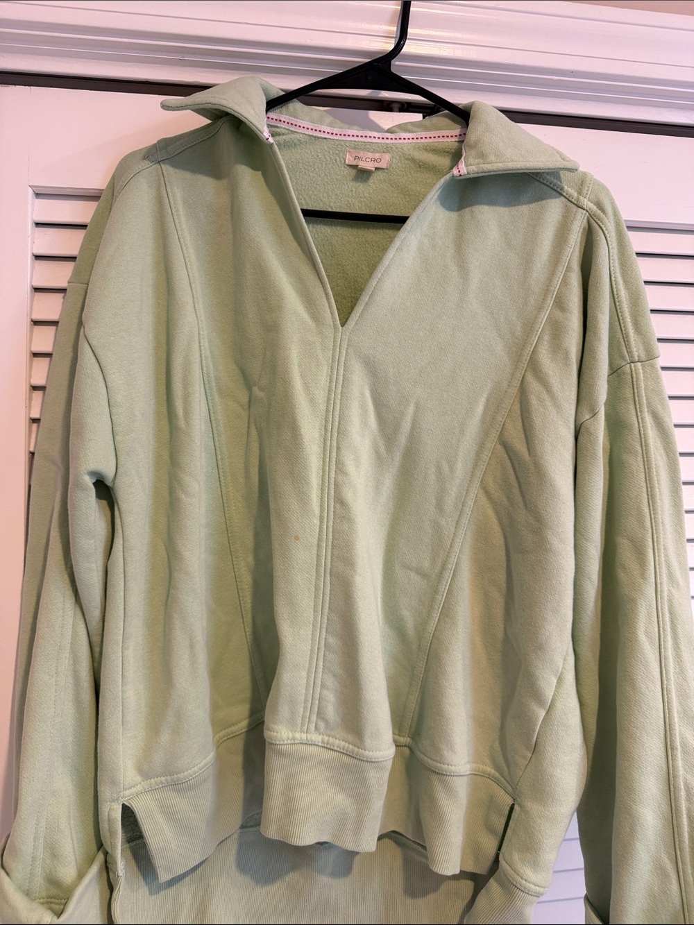 Pilcro Light Sage Half-Zip Pullover Jacket